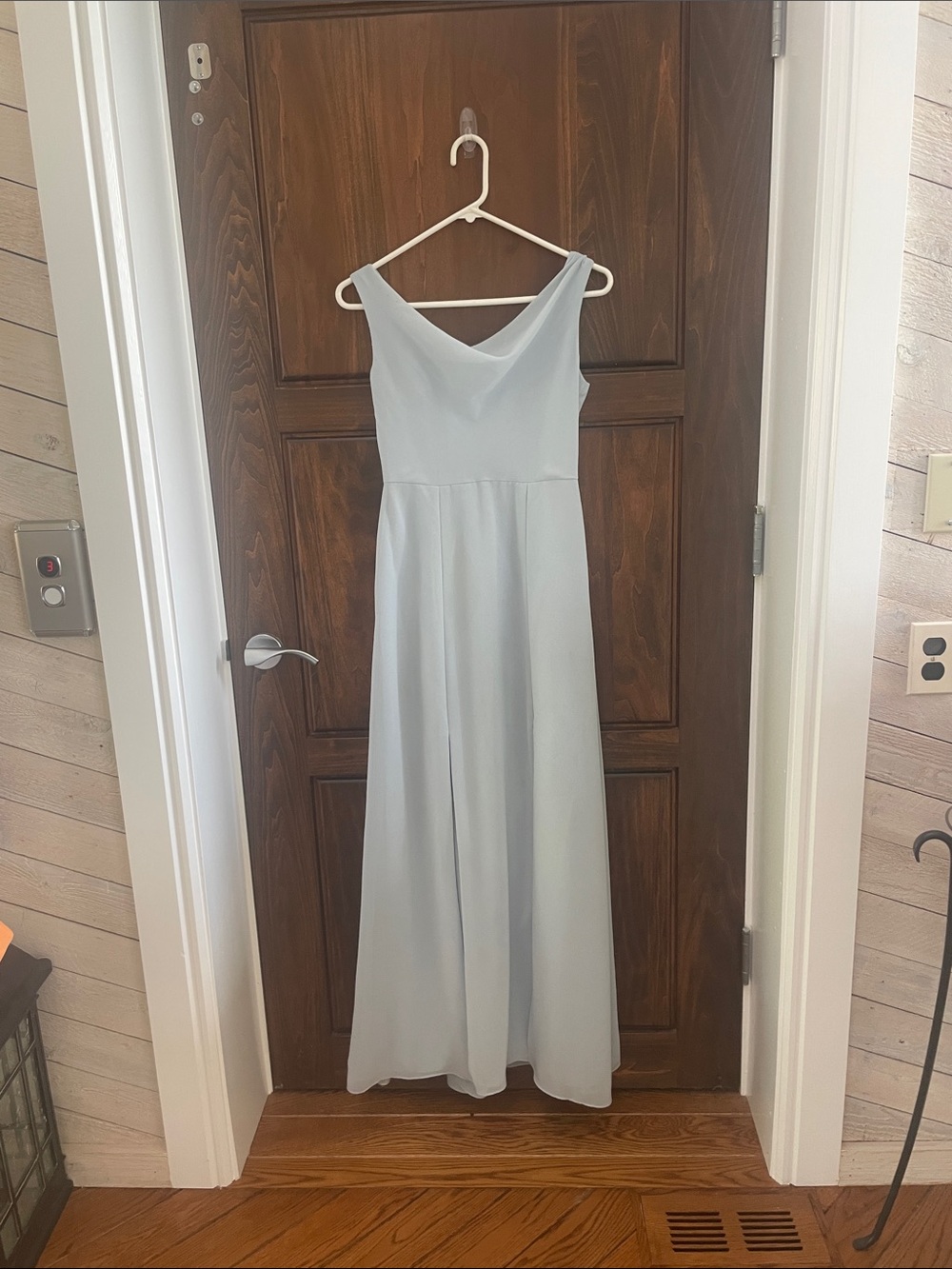 Social Bridesmaids Light Blue Cowl Neck Maxi Dress